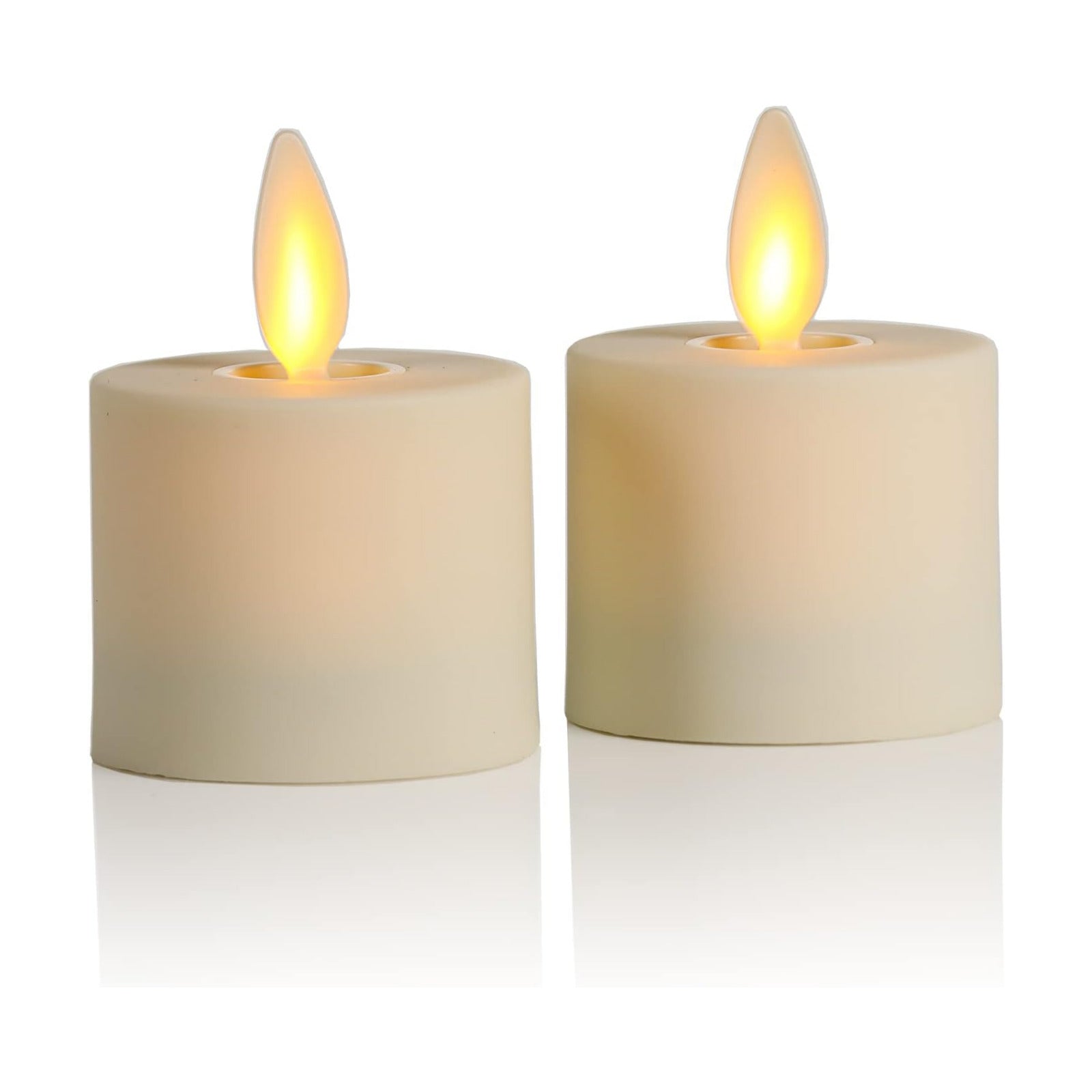 Luminara Flameless LED Tea Light Candle, 1.4" x 2", Pack of 2, Plastic Pearl Ivory, Real Flame, Battery Operated