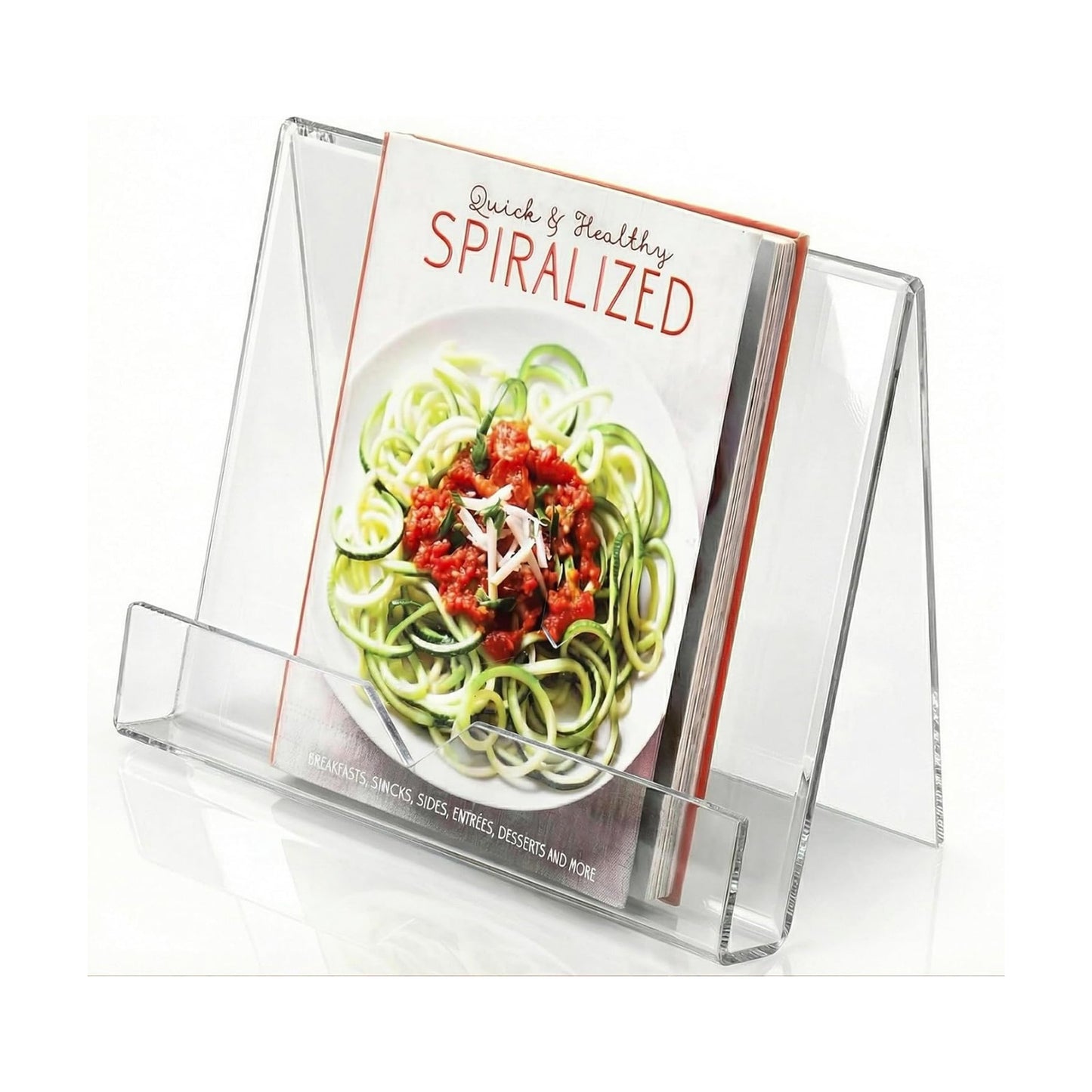 MyGift Premium Clear Acrylic Cookbook Stand & Book Display Holder | Displays Recipe Books, Tablets & Cookbooks for