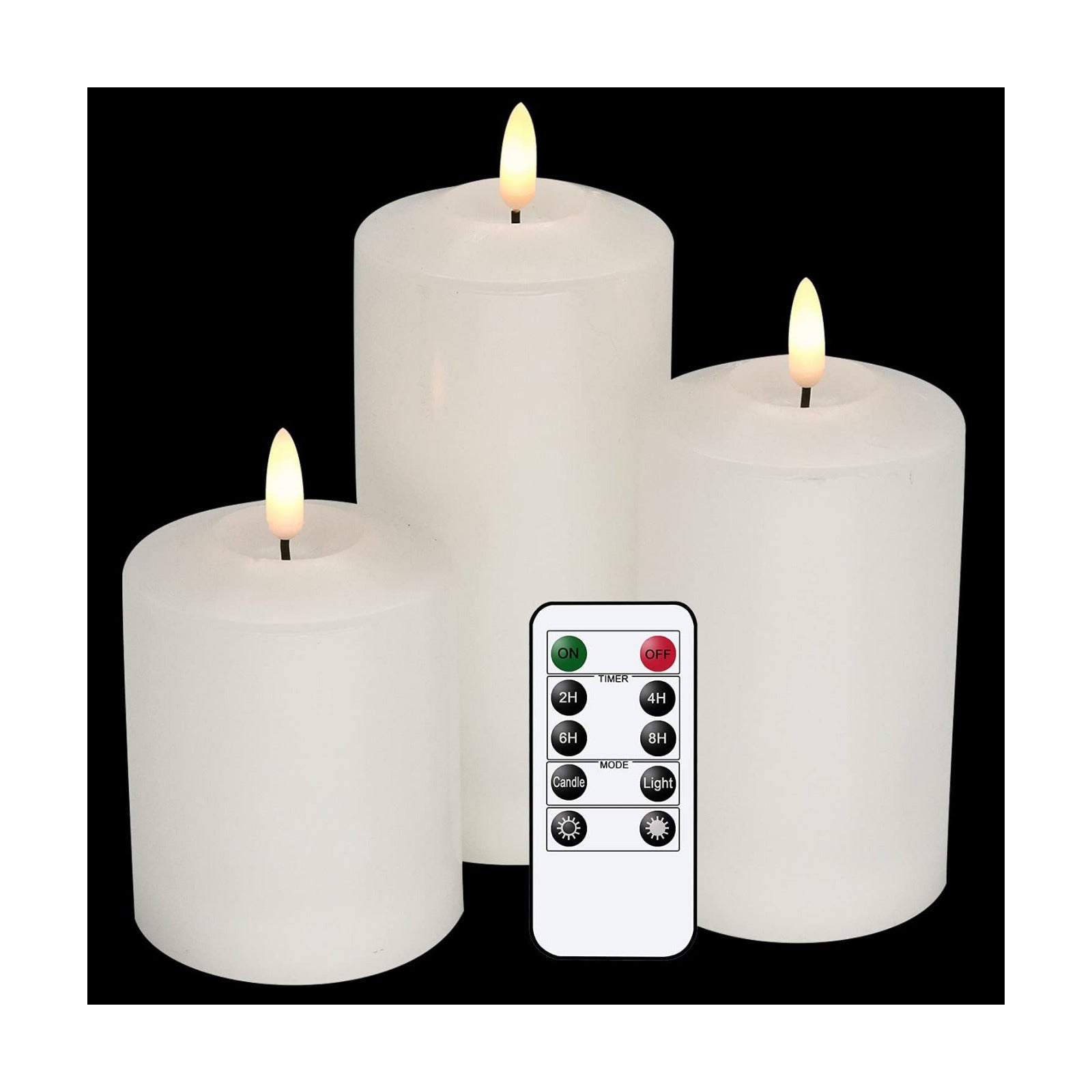 GenSwin Flameless LED Candles Battery Operated with Remote Timer White | Real Wax Pillar LED Votive Candles Warm Light