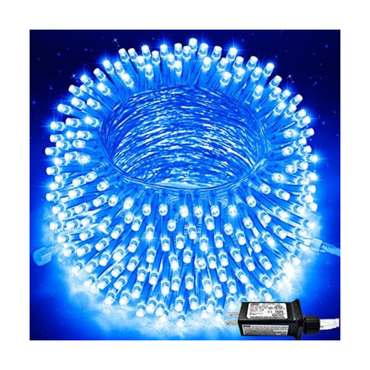 JMEXSUSS 91.5ft Connectable 250 LED Blue Christmas String Lights Indoor