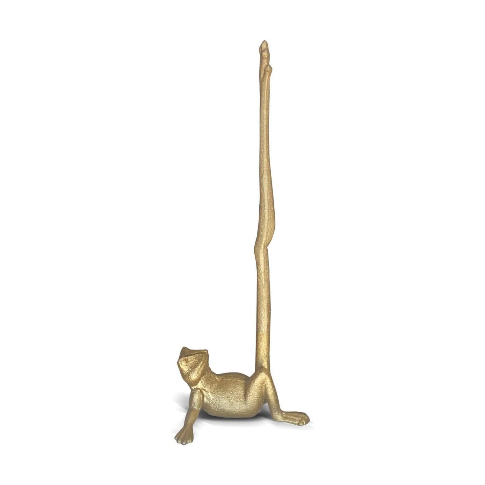 Gold Paper Towel Holder, Metal Toilet or Kitchen Paper Holder for Floor or Countertop, Gold Frog | 16.5 inch tall gold