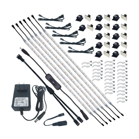 Under Cabinet Light, 6 PCS 20 Inches Flexible LED Strips with Power Adapter, 24W,1800 Lumen, Daylight 5000K. Suitable