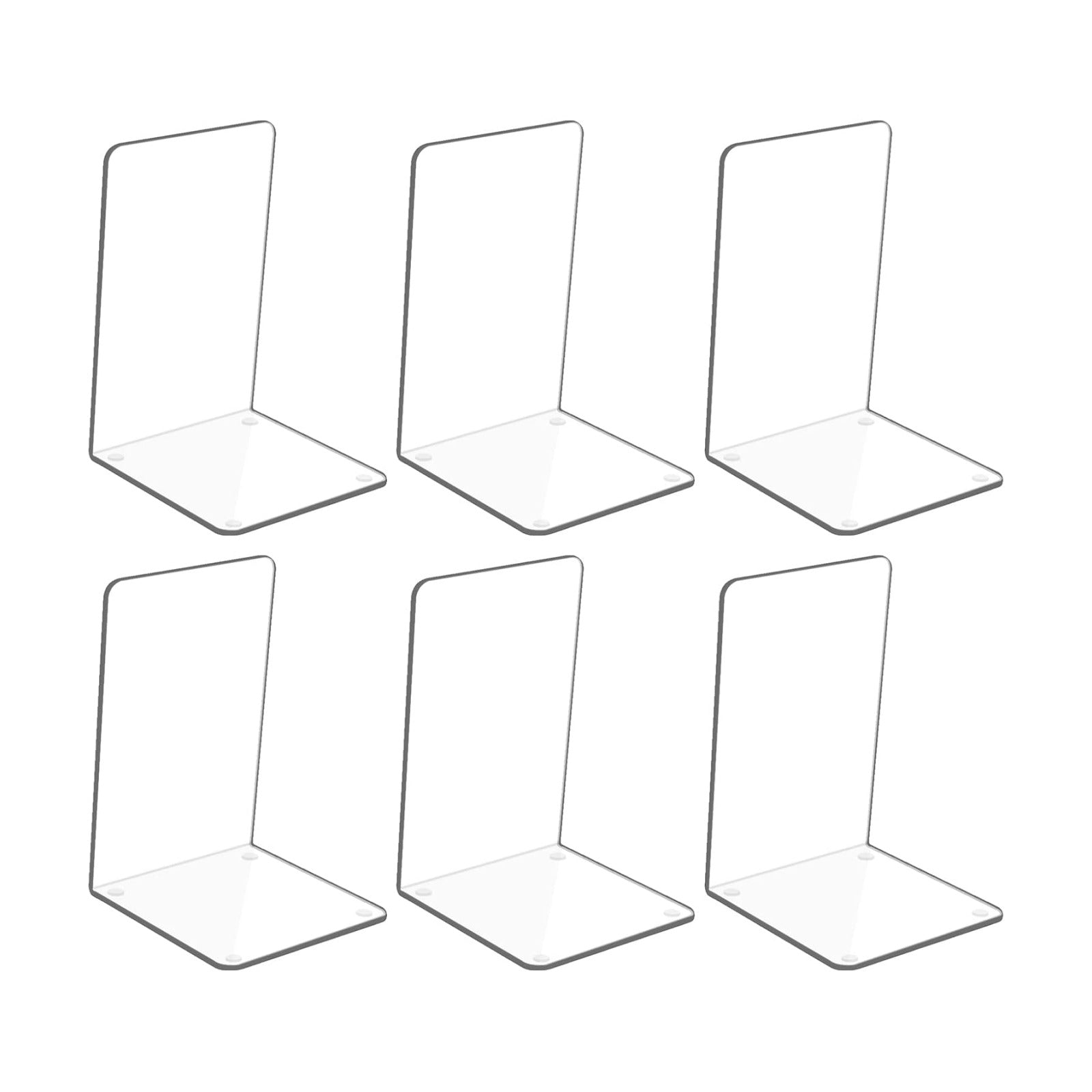 Acrylic Book Ends / Clear / Set of 6