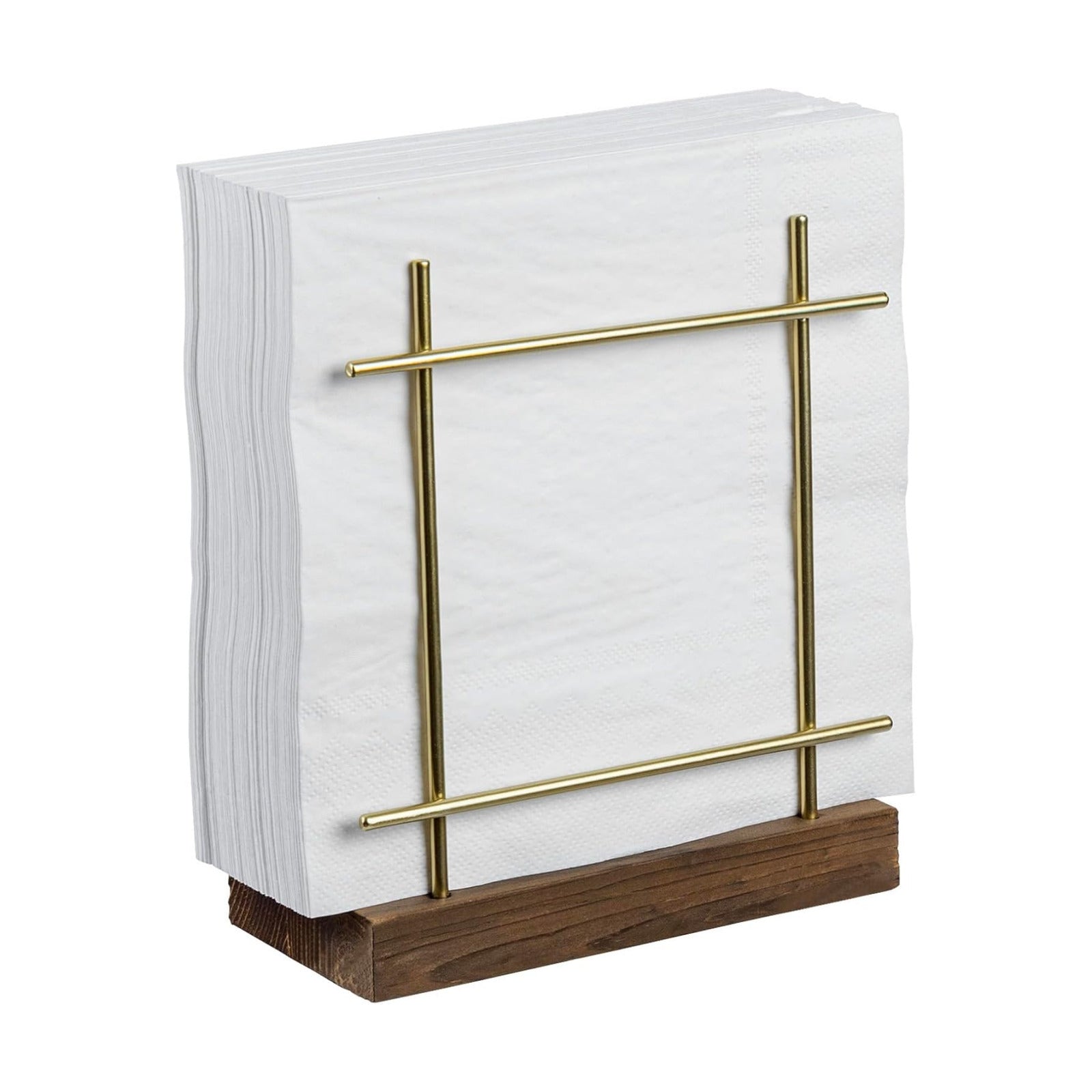Napkin Holders / Brass-Tone Wire Metal Napkin Dispenser / Brass / Brown