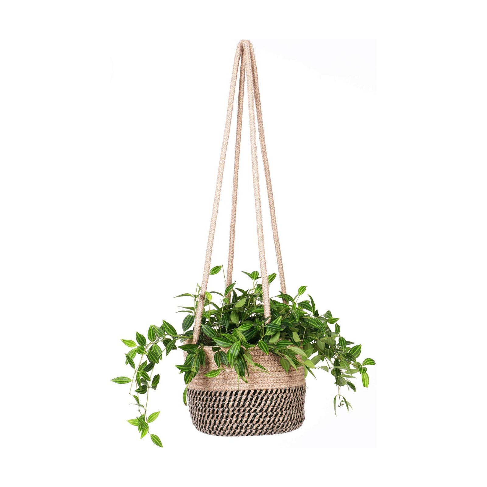 Hanging Planter Basket Rope Woven Plant Hangers Indoor Hanging Plant Holder Up to 7" Pot / Jute