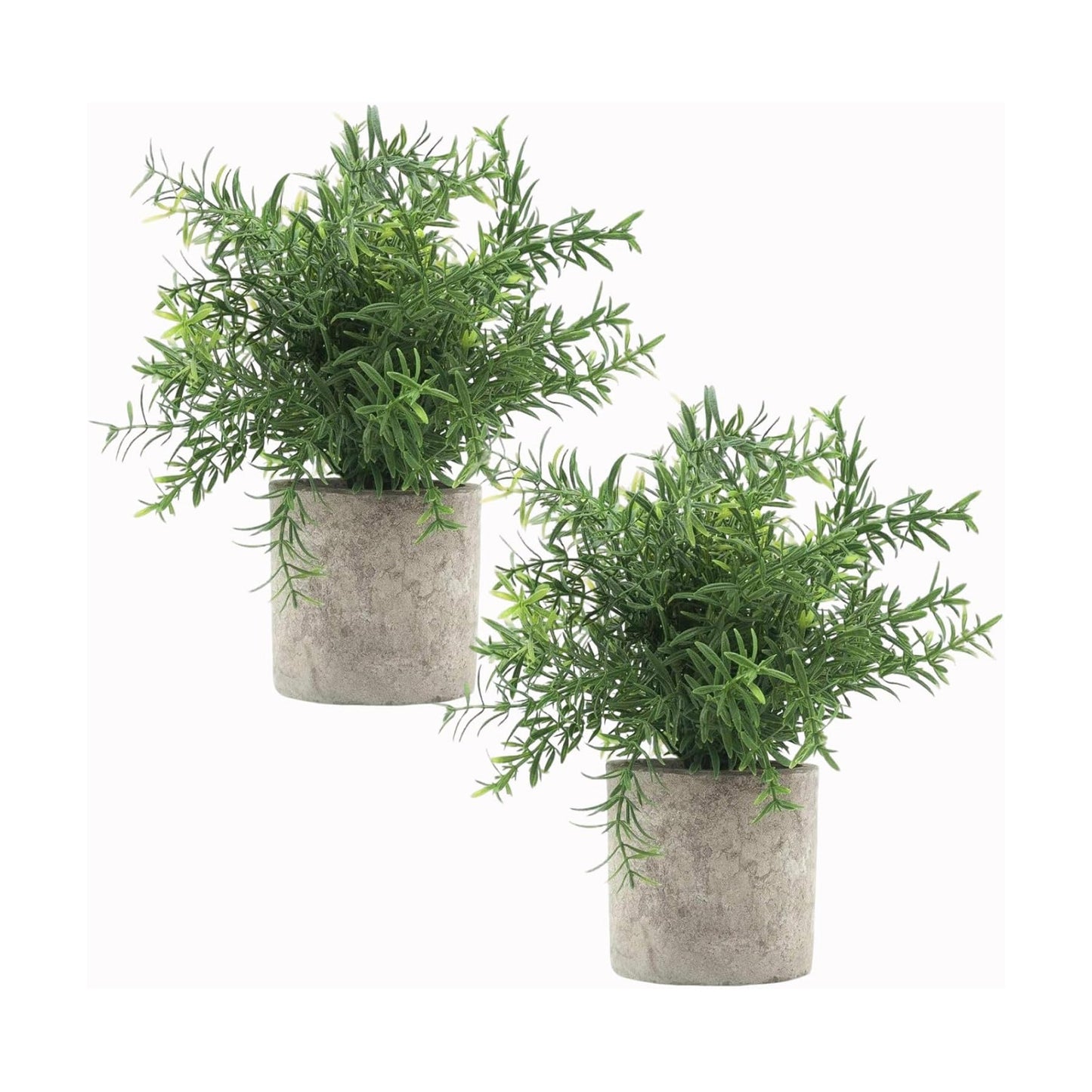 Velener 2Pcs Artificial Potted Rosemary Plants- Rustic Farmhouse Fake Shrubs for Decoration Centerpieces Living Room