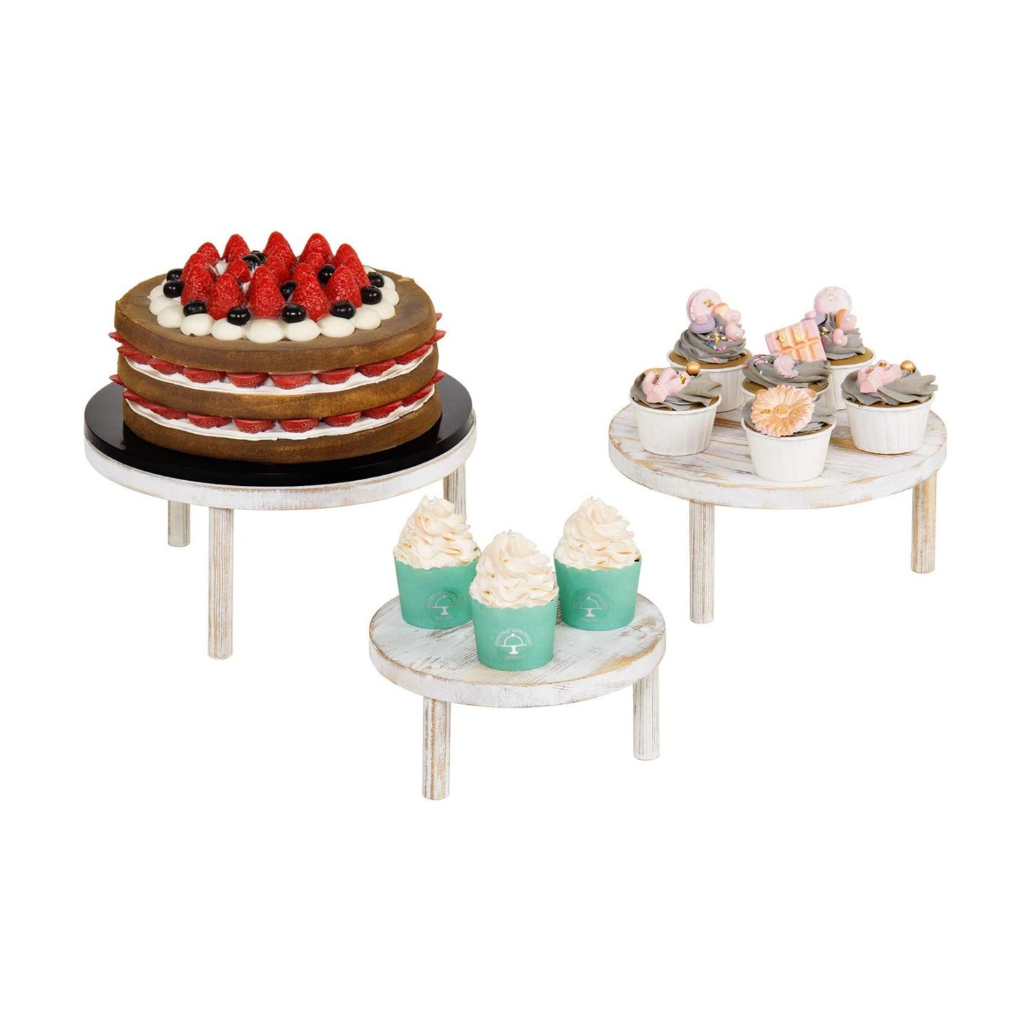 Wooden Cupcake Stand / Set of 3