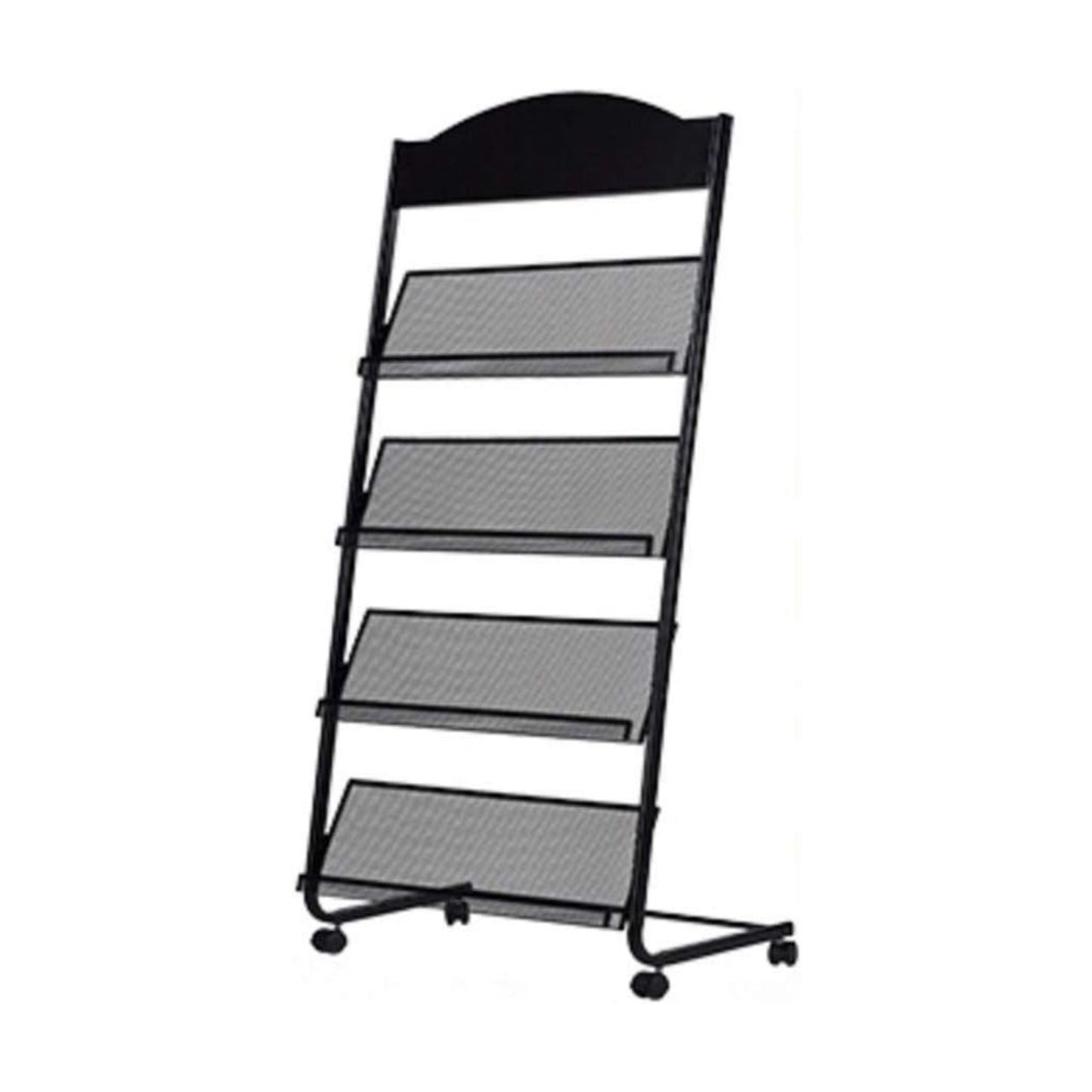 Iron Simple Floor-Standing Magazine Display Rack - Black