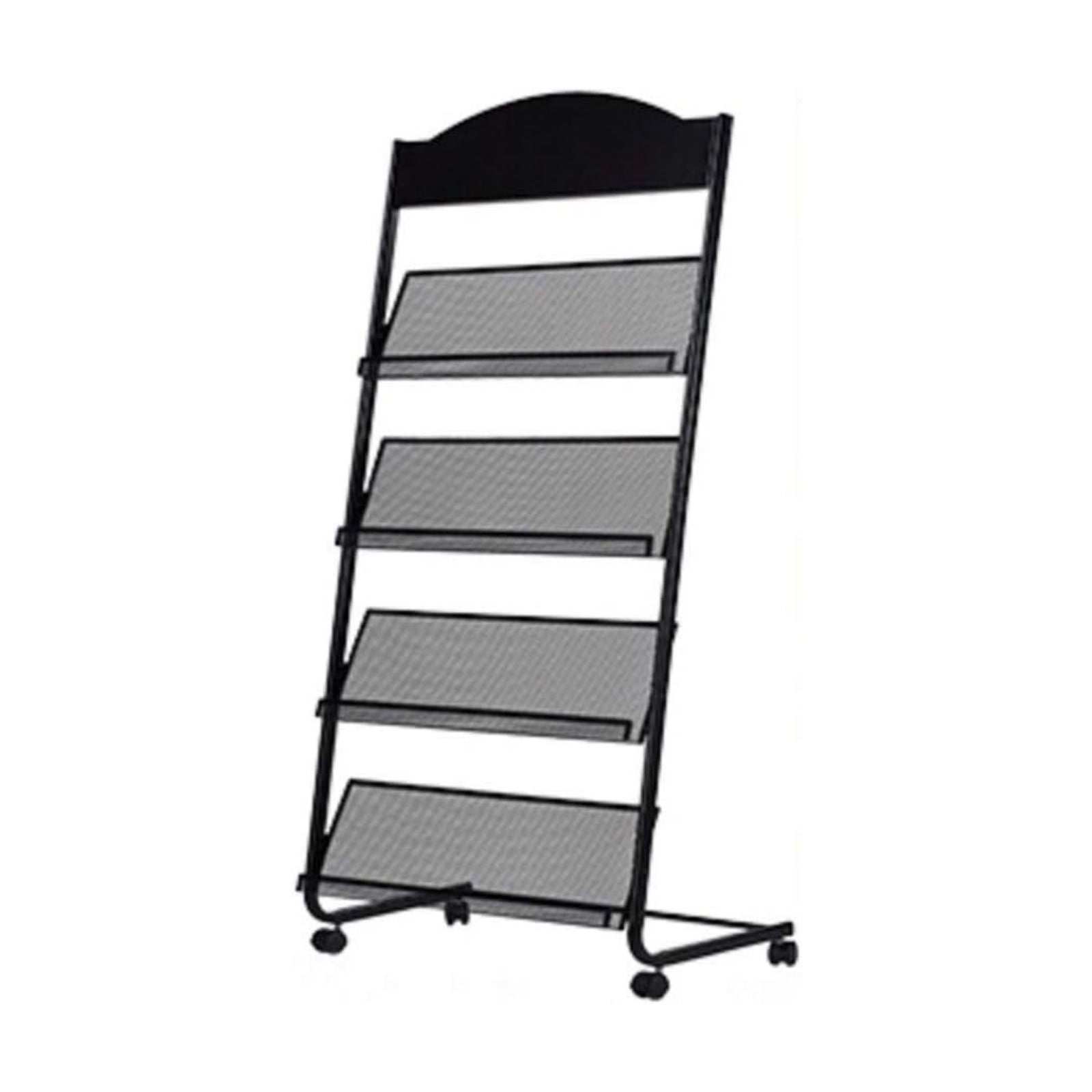 Iron Simple Floor-Standing Magazine Display Rack - Black