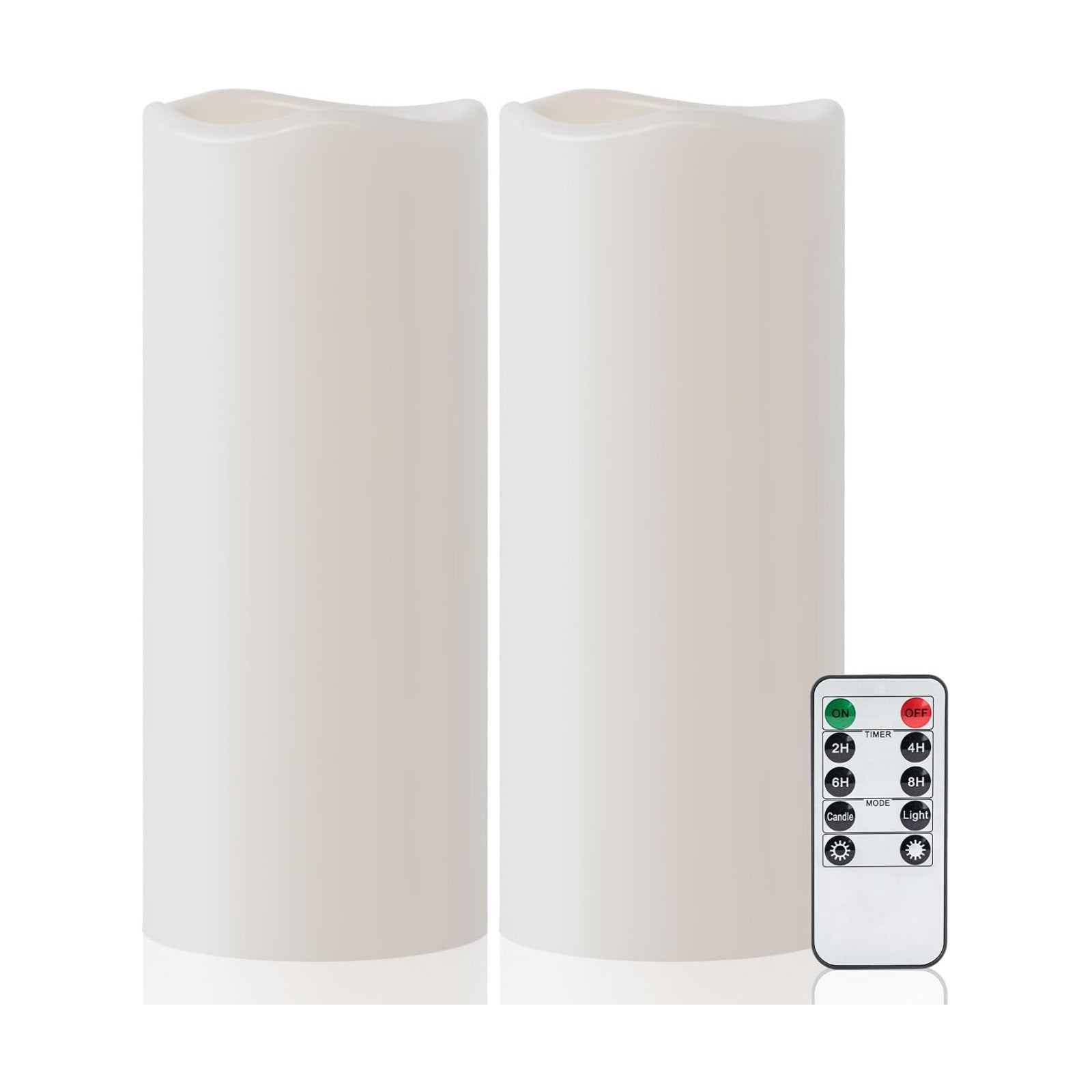 Amagic 10"x4" Large Waterproof Outdoor Flameless Candles with Remote Timer | Battery Operated Electric Fake Candle with