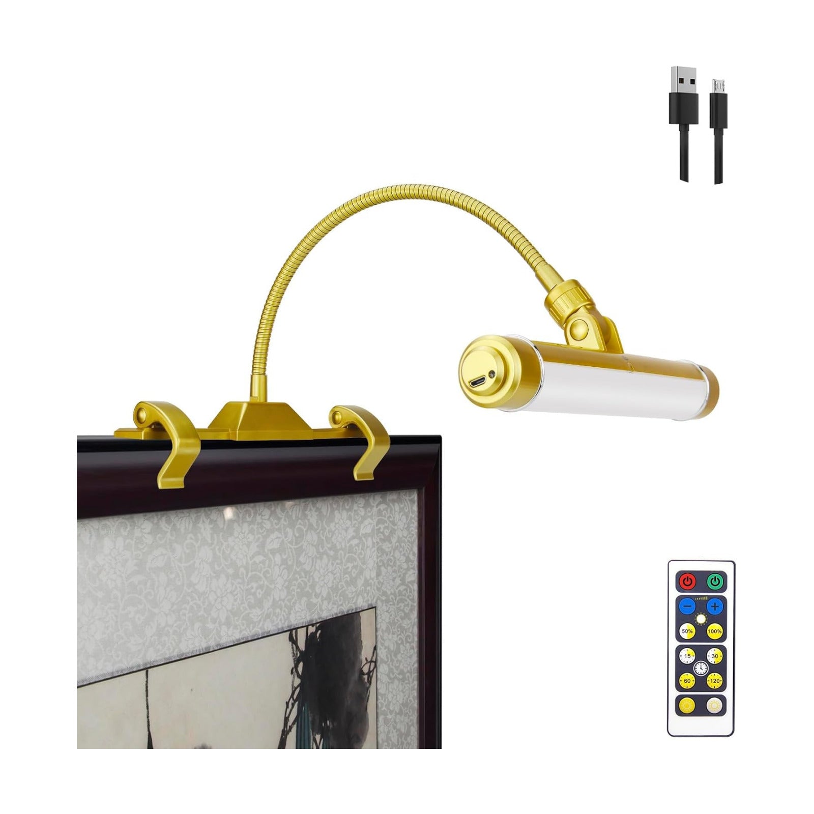 LUXSWAY Wireless Picture Frame Led Lighting,Rechargeable Art Display Lighting Clip on Pictures,Over Painting Lights