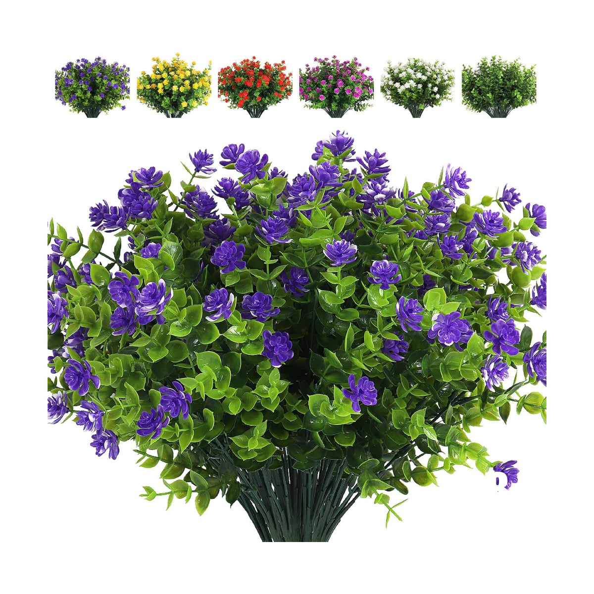 RECUTMS Artificial Flowers Outdoor Plastic Faux Flowers for Outdoor Planter