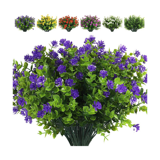 RECUTMS Artificial Flowers Outdoor Plastic Faux Flowers for Outdoor Planter
