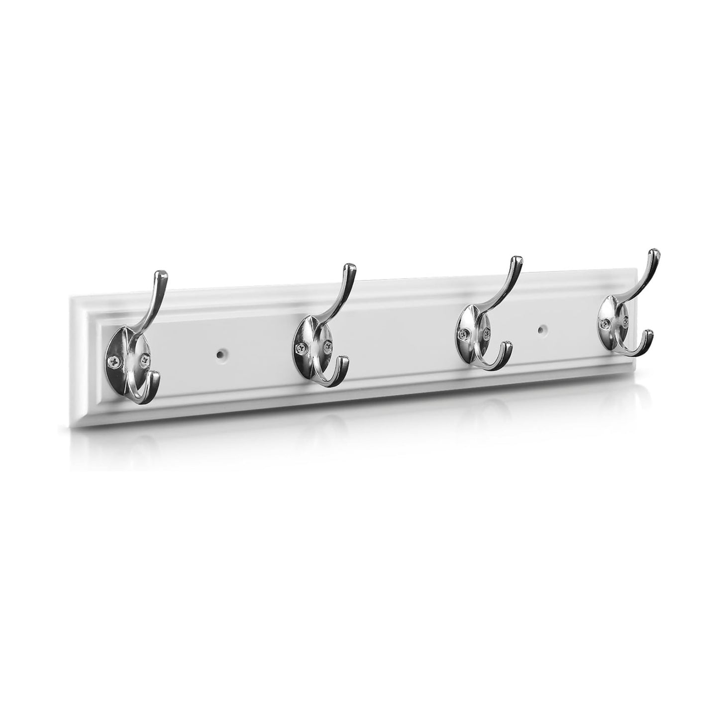 Coat Rack Wall Mounted White / White Density Wood / 4 Hooks
