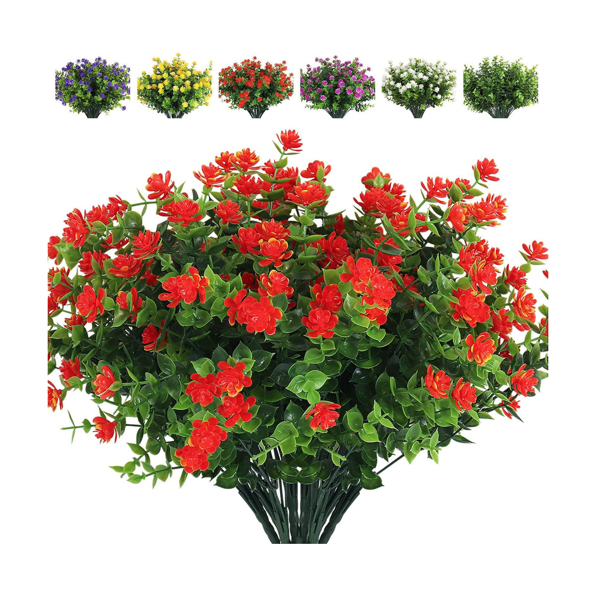 RECUTMS Artificial Flowers Outdoor Fake Flowers,Faux Fall Mums Spring Decor