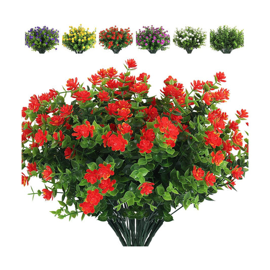 RECUTMS Artificial Flowers Outdoor Fake Flowers,Faux Fall Mums Spring Decor