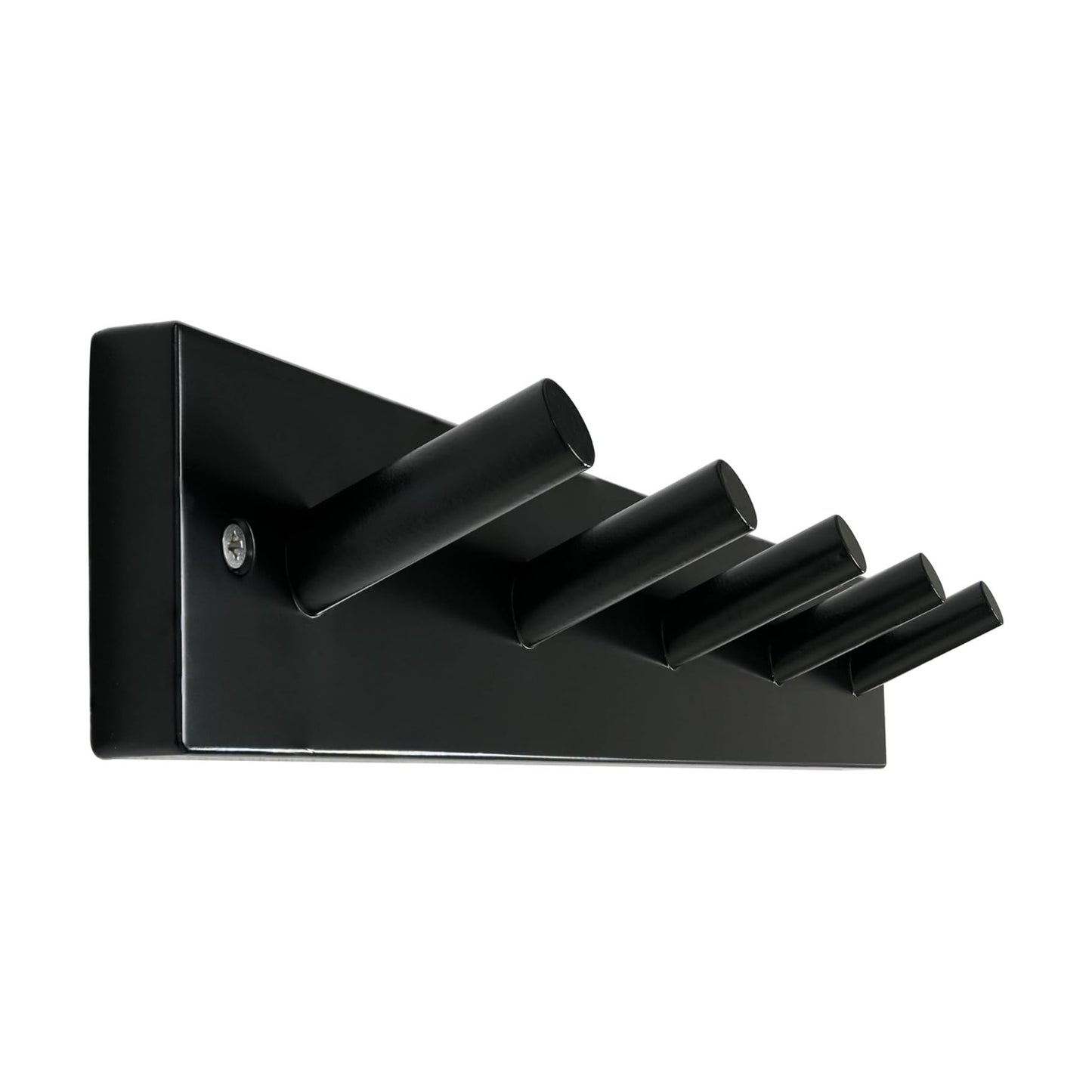 SKOLOO Coat Rack Wall Mount 17 inch, 5 Hooks, Bamboo, Shaker Style, Black | Wooden hooks for wall, painted finish