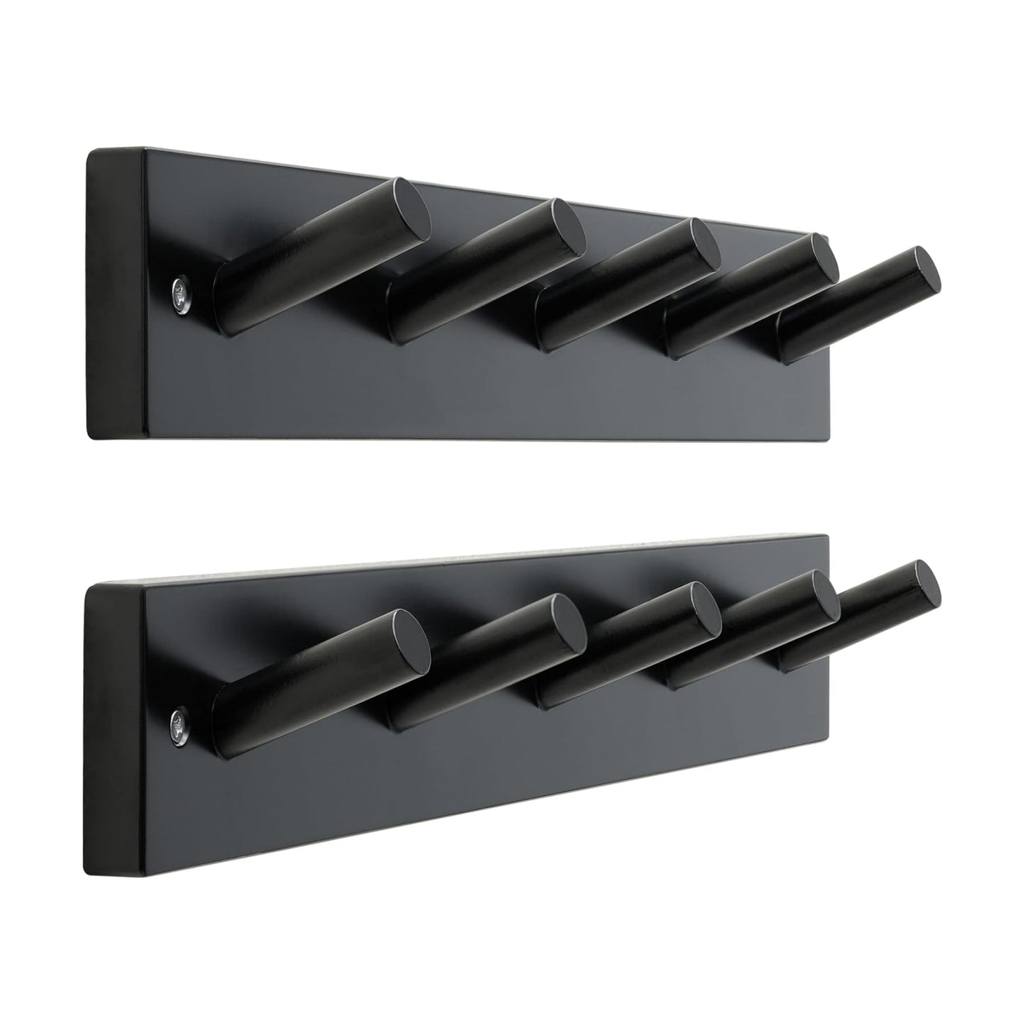 SKOLOO Coat Rack Wall Mount 17 inch, 5 Hooks, Bamboo, Shaker Style, Black | Wooden hooks for wall, painted finish