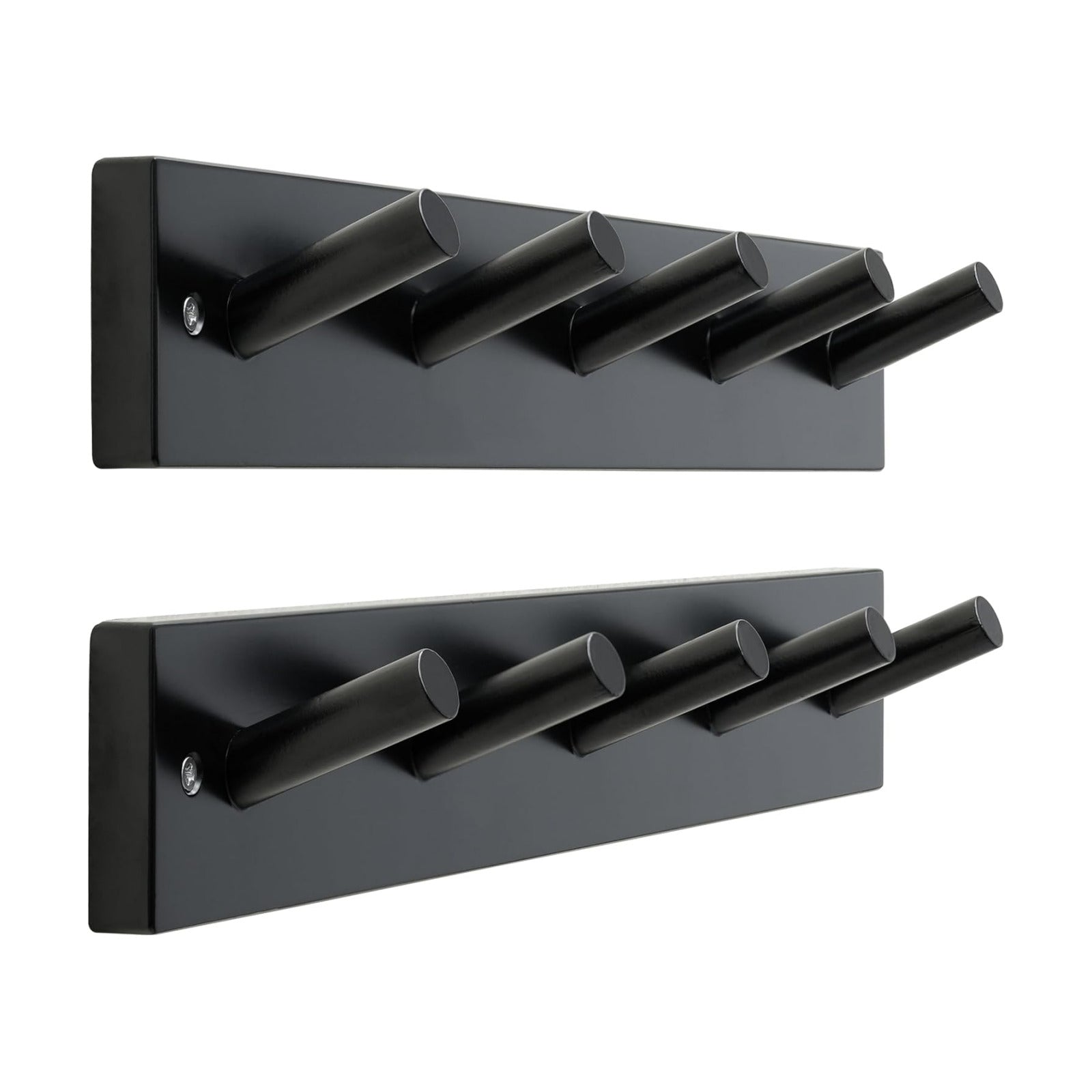 SKOLOO Coat Rack Wall Mount 17 inch, 5 Hooks, Bamboo, Shaker Style, Black | Wooden hooks for wall, painted finish