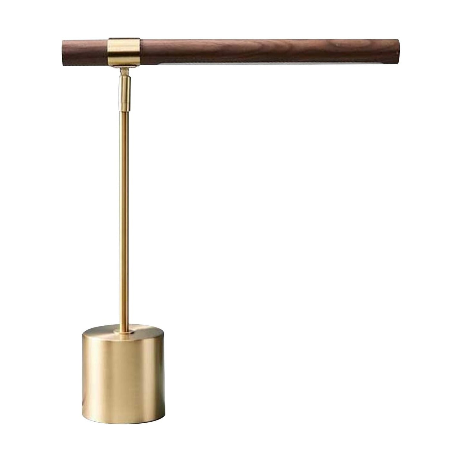 Modern Banker Slim Table Lamp - LED Desk Light - Wood Brass Lamp - Adjustable Table Lamp - Mid Century Desk Lamp for