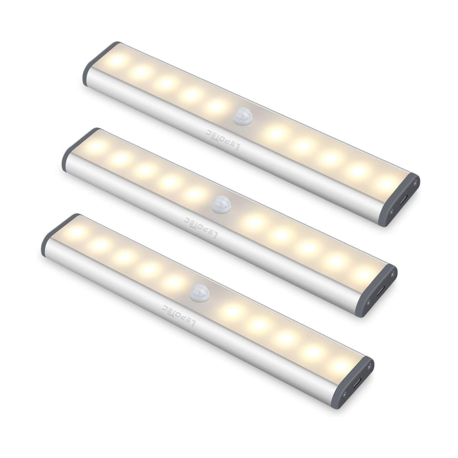 LEPOTEC LED Under Cabinet Lighting,Closet Lights Motion Sensor Light Rechargeable Cabinet Lights Wireless LED Kitchen