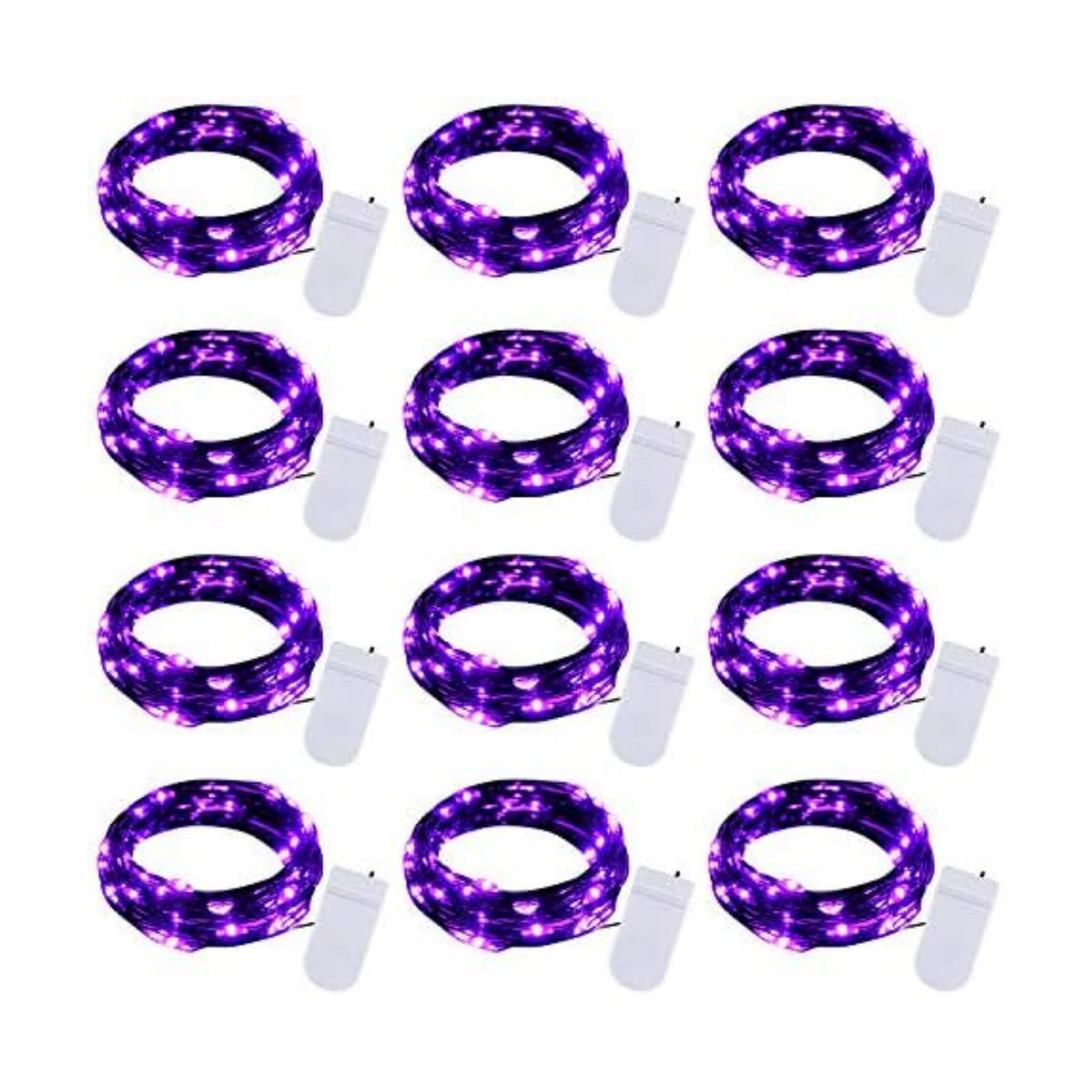 Brightown 12 Pack Purple Fairy Lights Battery Operated for Halloween Decor