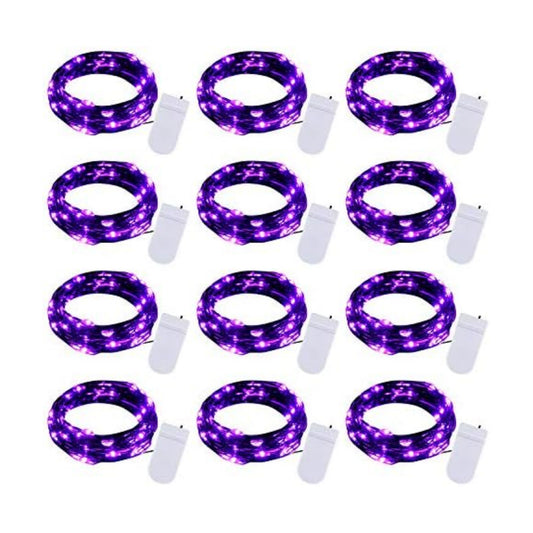 Brightown 12 Pack Purple Fairy Lights Battery Operated for Halloween Decor