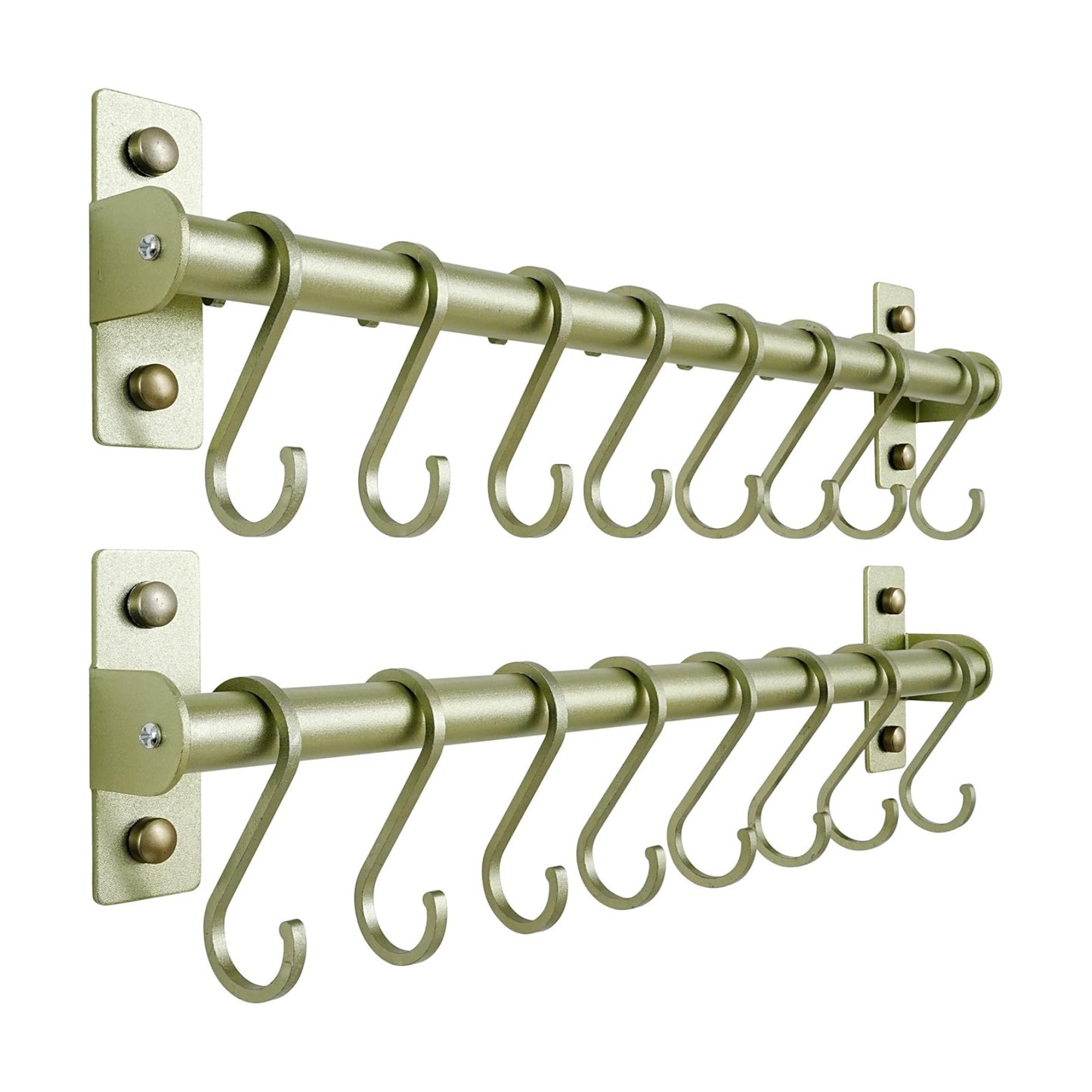 Kitchen Utensil Holder Hanger, Pot and Pan Rack Wall Mounted, Kitchen Rail with 8 Hooks for Hanging Cooking Utensils