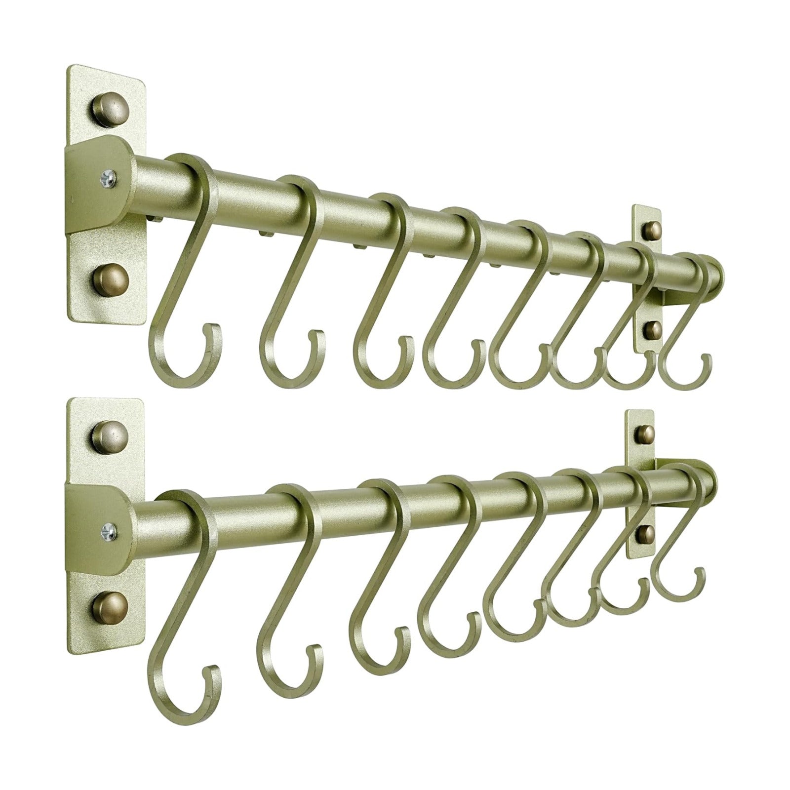Kitchen Utensil Holder Hanger, Pot and Pan Rack Wall Mounted, Kitchen Rail with 8 Hooks for Hanging Cooking Utensils