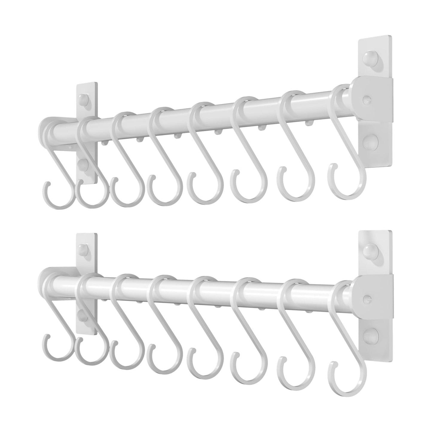 Kitchen Utensil Holder Hanger, Pot and Pan Rack Wall Mounted, Kitchen Rail with 8 Hooks for Hanging Cooking Utensils