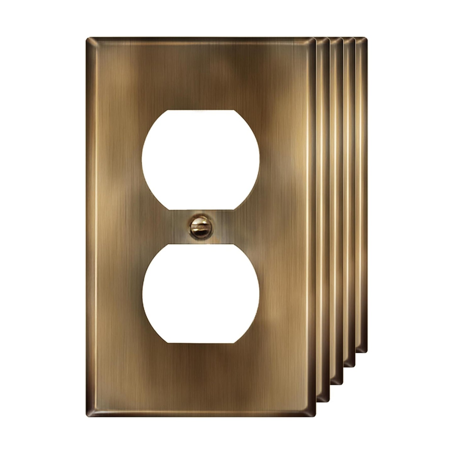 ENERLITES Duplex Receptacle Outlet Metal Wall Plate, Stainless Steel Outlet Cover, Corrosion Resistant, Standard Size