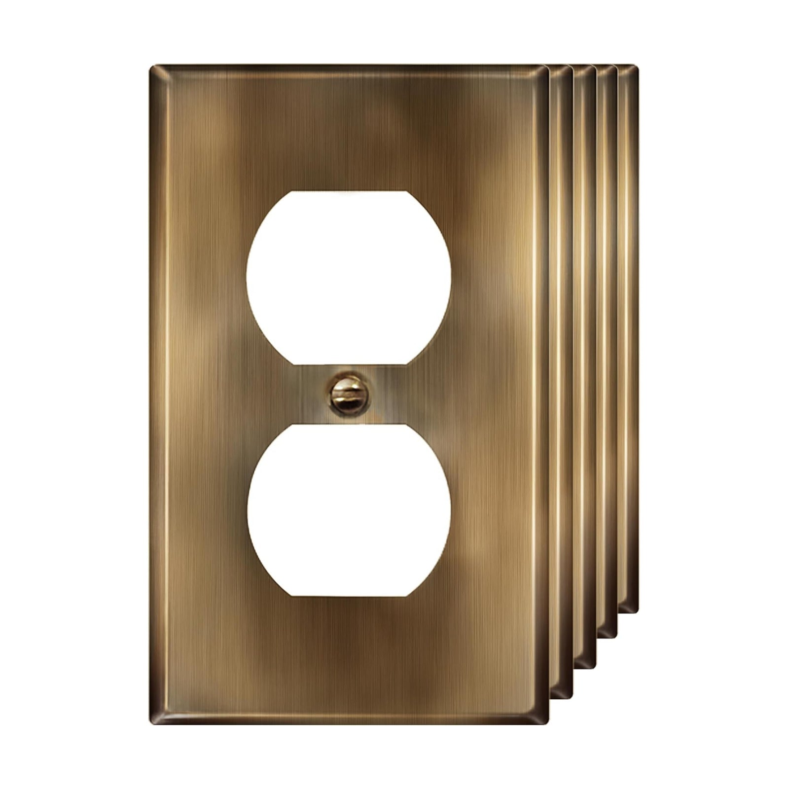 ENERLITES Duplex Receptacle Outlet Metal Wall Plate, Stainless Steel Outlet Cover, Corrosion Resistant, Standard Size
