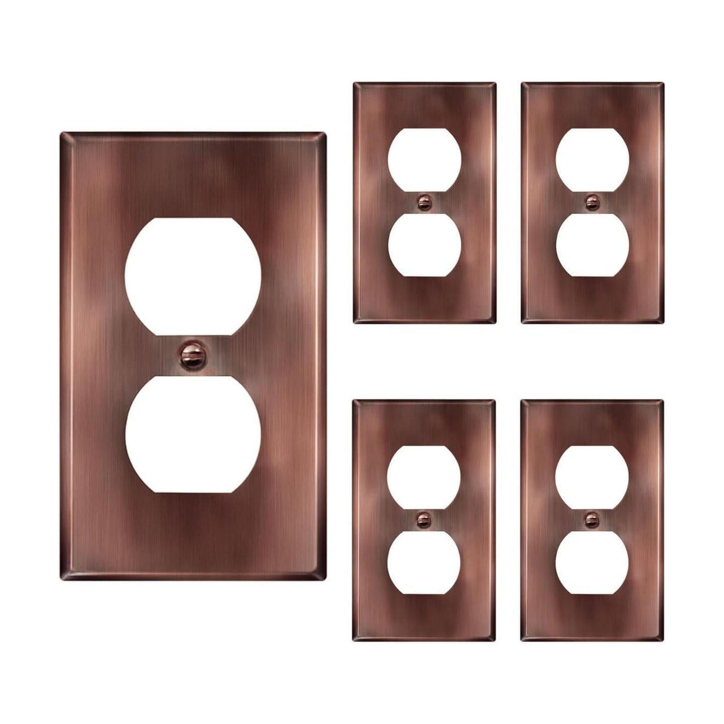 ENERLITES Duplex Receptacle Outlet Metal Wall Plate, Stainless Steel Outlet Cover, Corrosion Resistant, Standard Size