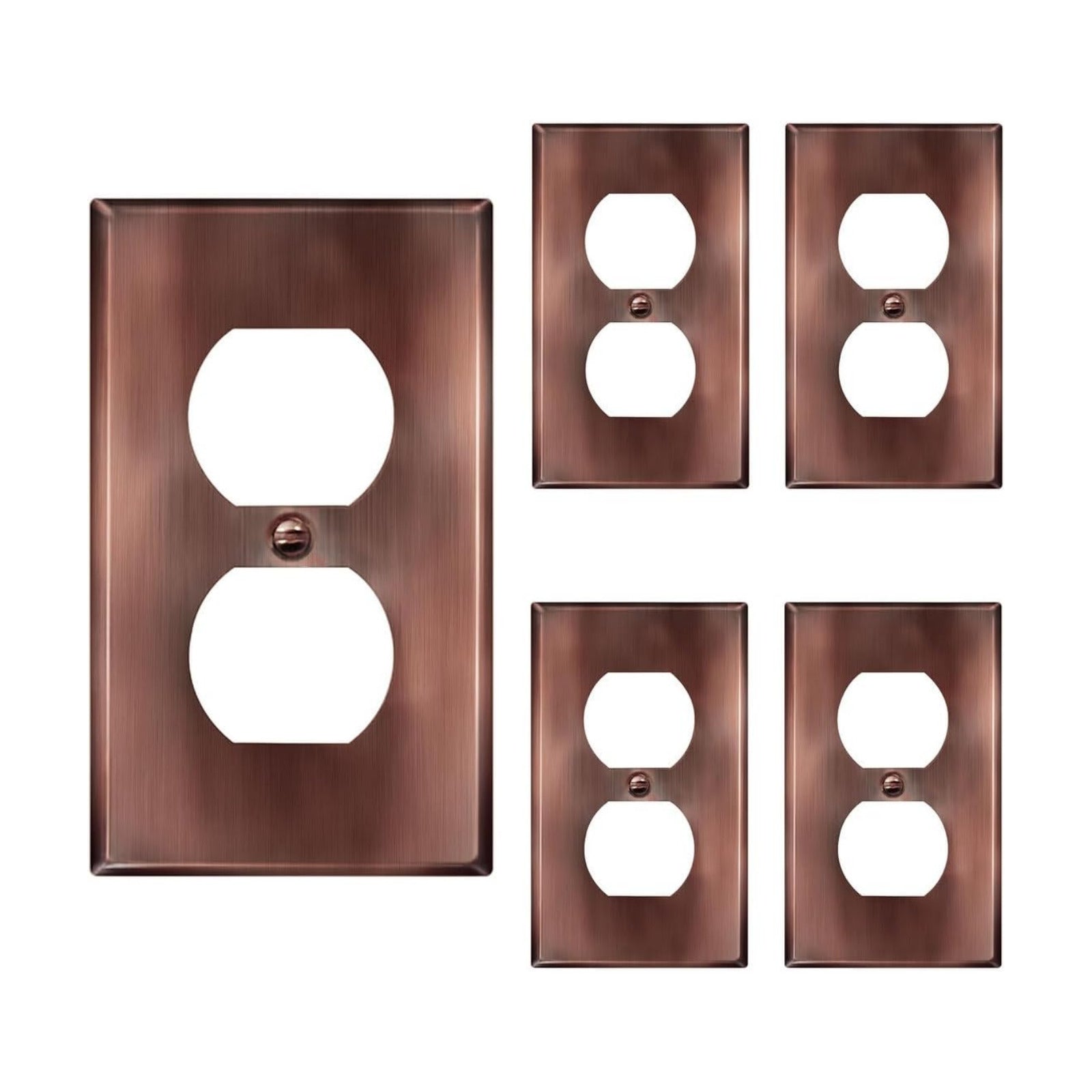 ENERLITES Duplex Receptacle Outlet Metal Wall Plate, Stainless Steel Outlet Cover, Corrosion Resistant, Standard Size