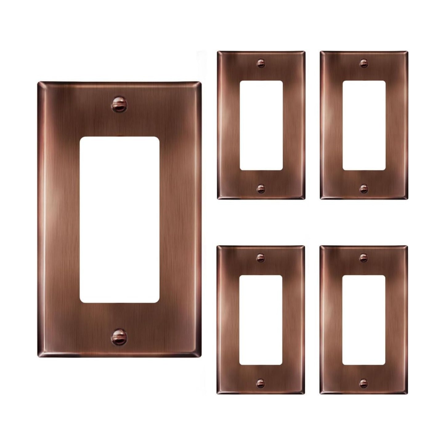 ENERLITES Decorator Switch or Outlet Metal Wall Plate, Stainless Steel Outlet Cover, Corrosion Resistant, Size 1-Gang
