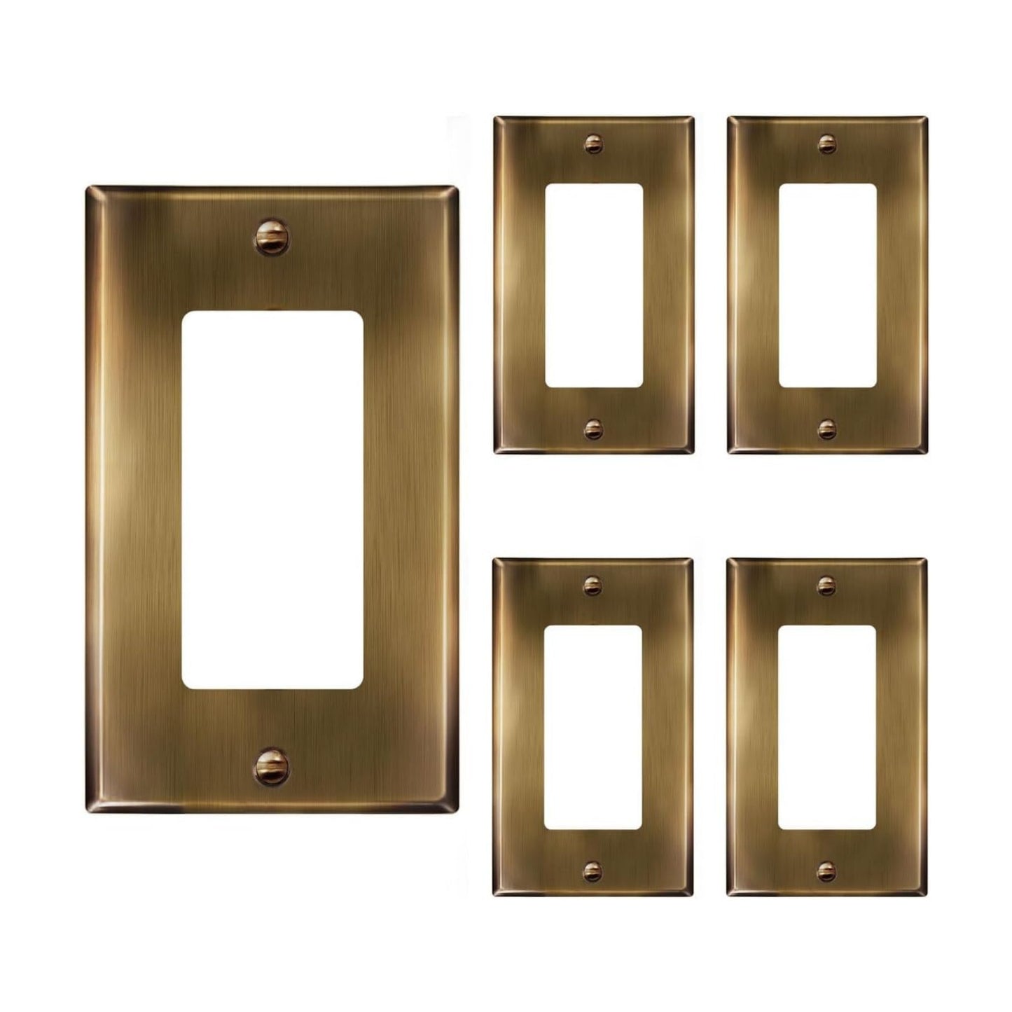 ENERLITES Decorator Switch or Outlet Metal Wall Plate, Stainless Steel Outlet Cover, Corrosion Resistant, Size 1-Gang