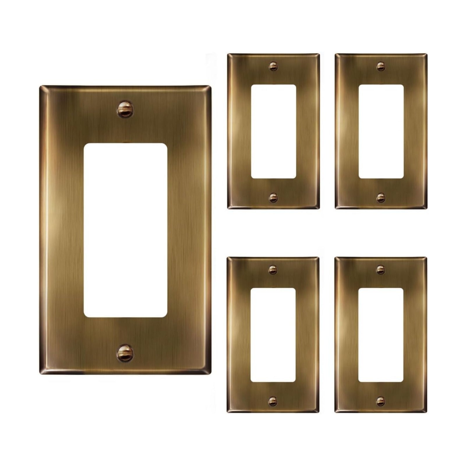 ENERLITES Decorator Switch or Outlet Metal Wall Plate, Stainless Steel Outlet Cover, Corrosion Resistant, Size 1-Gang