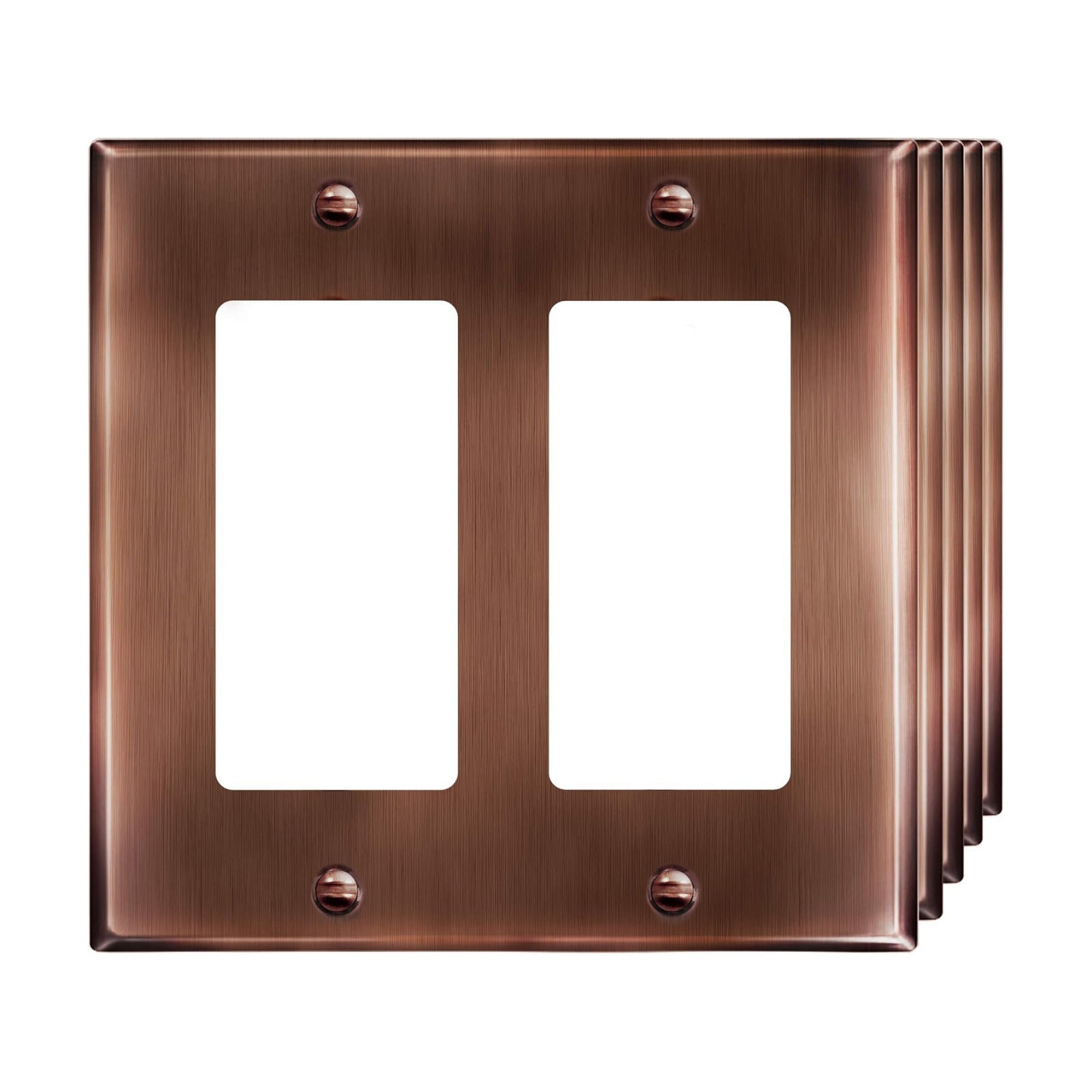 ENERLITES Double Decorator Switch or Receptacle Metal Cover Plate, Stainless Steel 201 Wall Plate, Corrosion Resistant