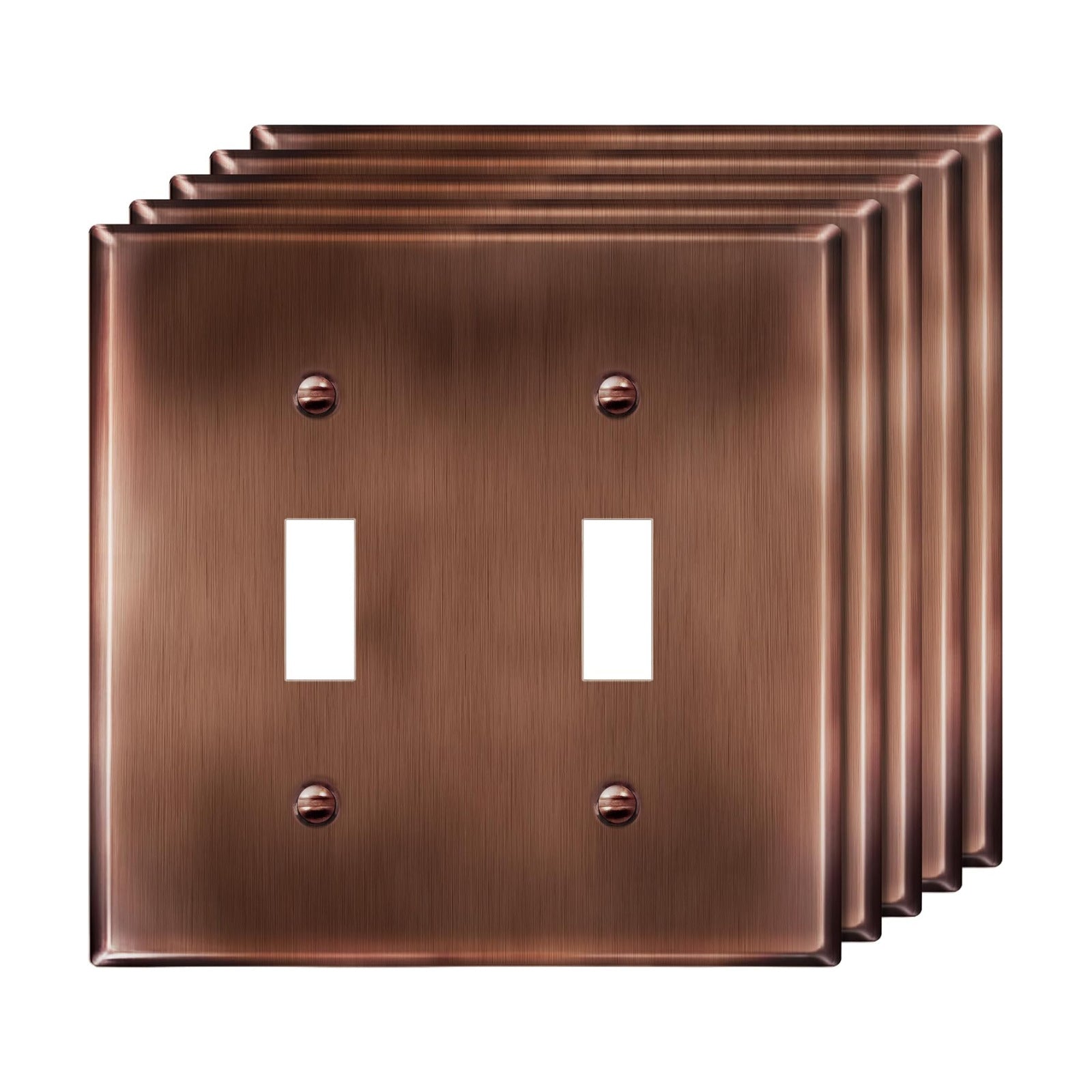 ENERLITES Double Toggle Light Switch Metal Cover Plate, Stainless Steel Wall Plate, Corrosion Resistant, Standard Size