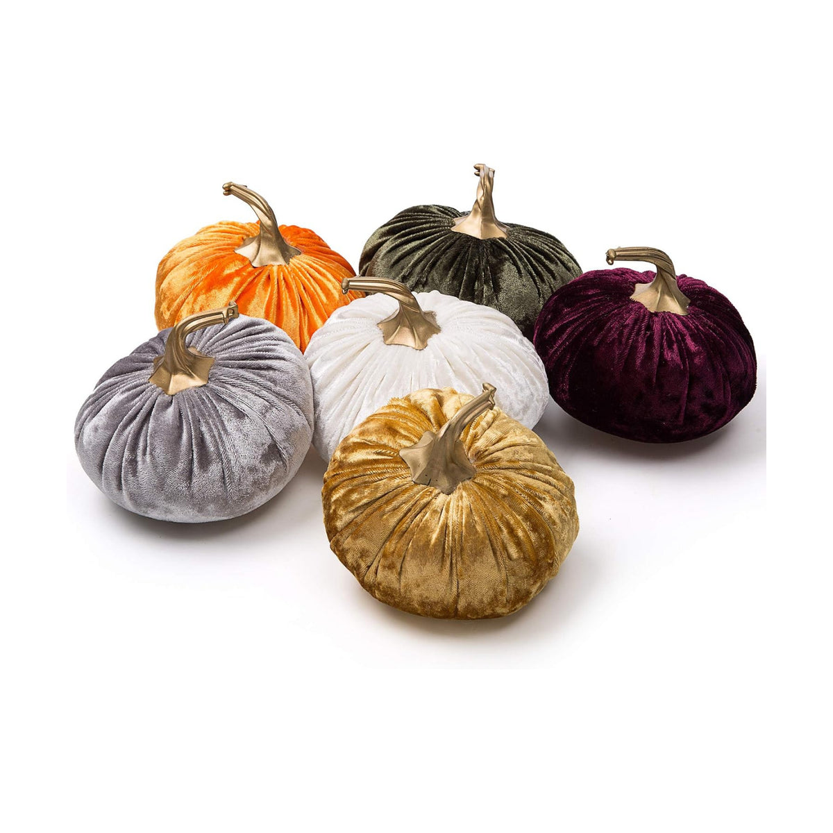Ogrmar 6PCS Handmade Velvet Pumpkins for Halloween Thanksgiving Decoration