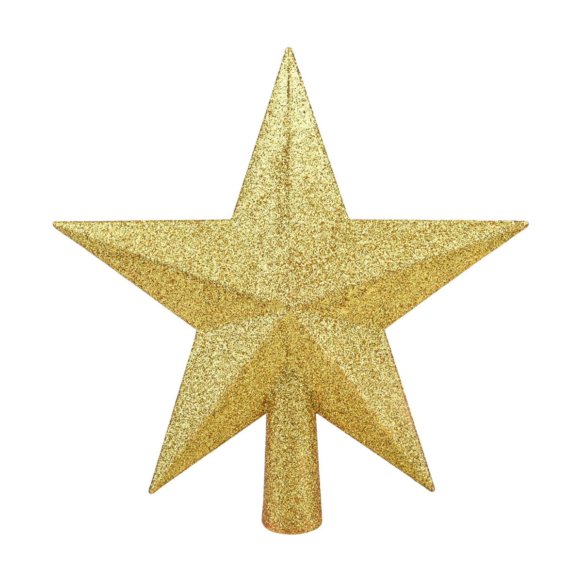 8 Inches Christmas Tree Top Crown Glitter Star Decoration (Golden)