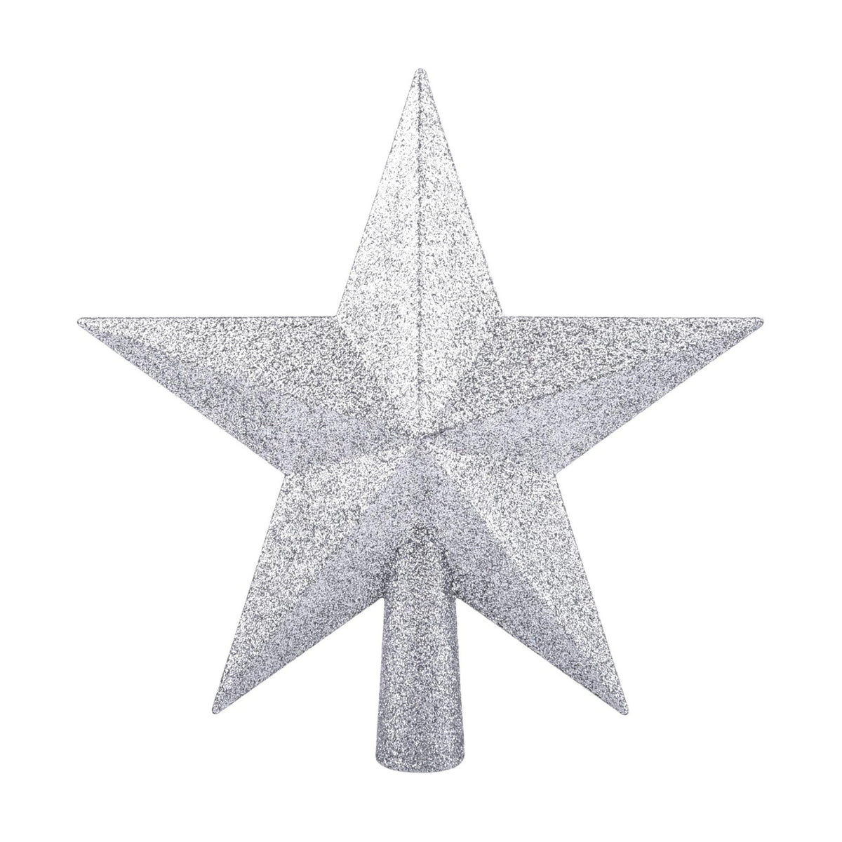 8 Inches Christmas Tree Top Crown Glitter Star Decoration (Silvery)