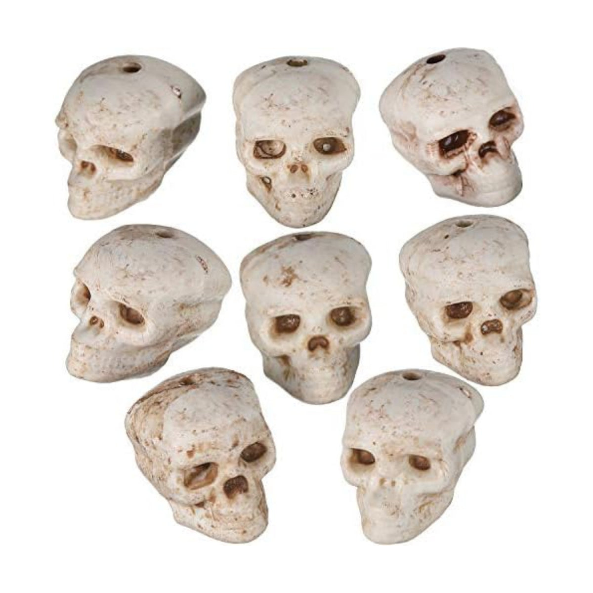 Boao 8 Pcs Halloween Mini Skull Heads, 1 in Skeleton Skulls for Decor