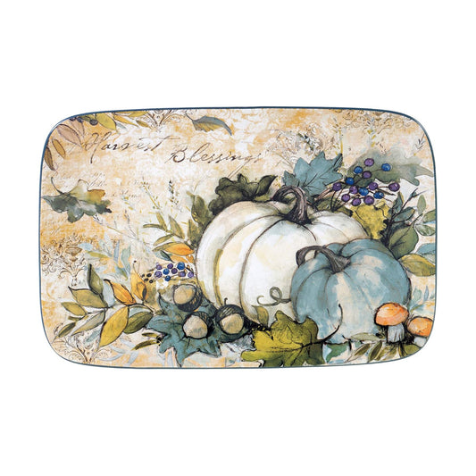 Certified International Harvest Gatherings Rectangular Platter, 14"X 10", Multicolor, Large