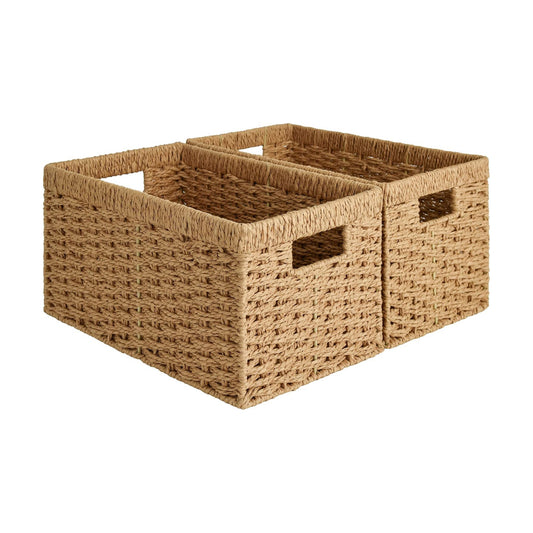 Rectangular Wicker Baskets / Light Brown / 2 x 13
