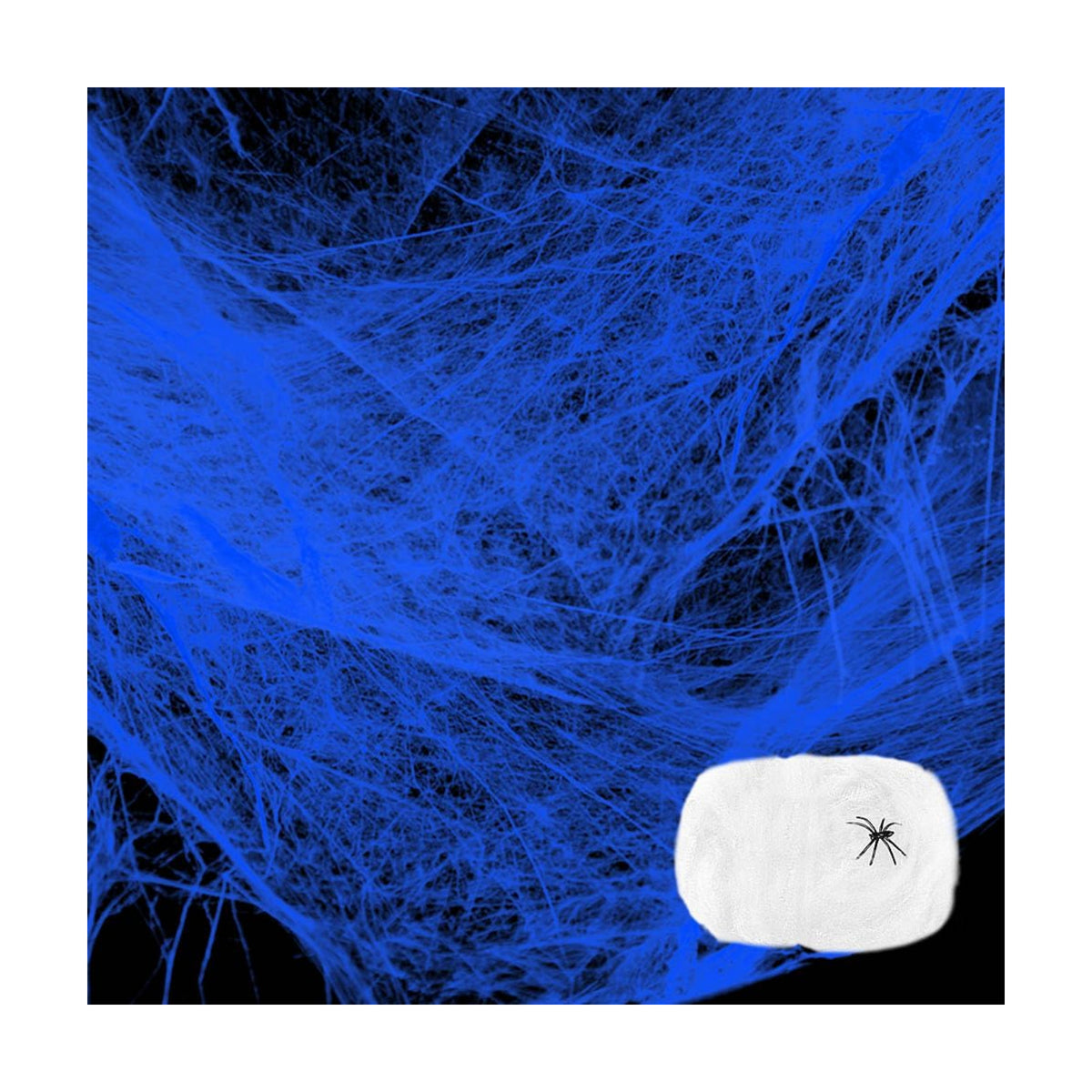 Ahuimeius 800 sqft Halloween Glow Spider Webs Indoor & Outdoor Spooky Spider Webbing with 37 Fake Spiders for Halloween Decorations,White with Blacklight Lamp