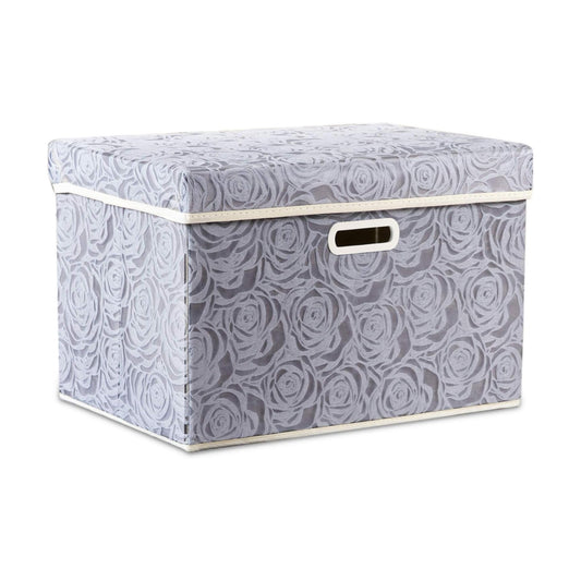 Lid Fabric Decorative Storage Bin Cube Organizer Container Basket / Gray / Large