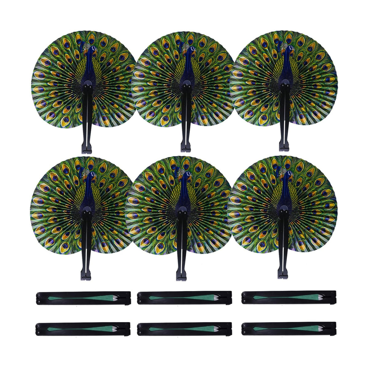 20 Pcs 10" Peacock Paper Fans