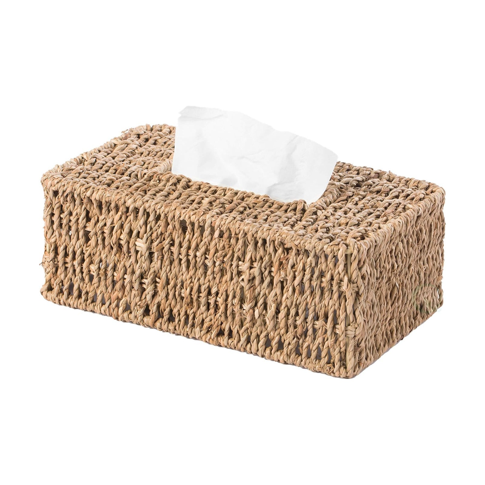 Woven Seagrass Wicker Rectangular Tissue Box Cover Holder / Rectangle / Natural