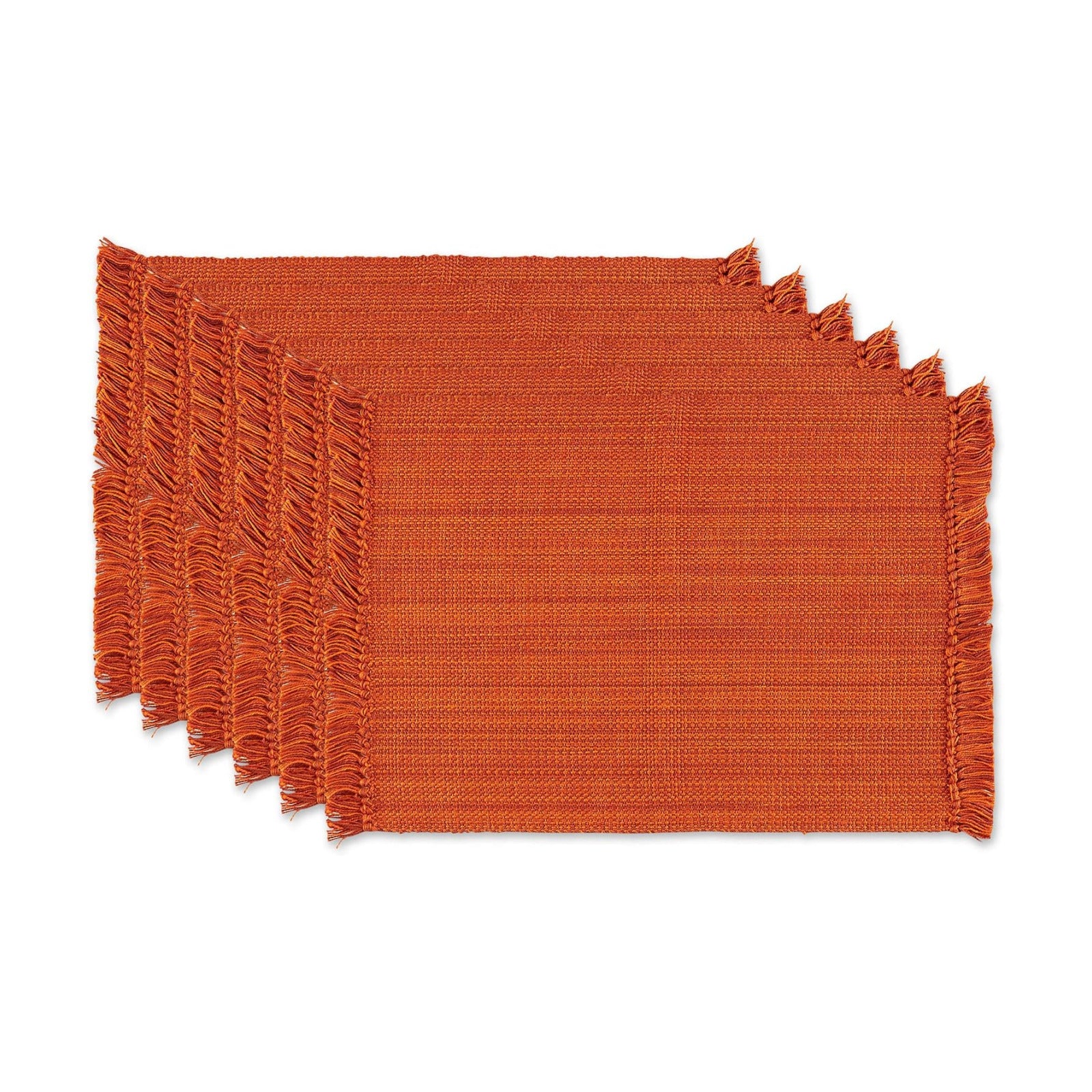 DII Variegated Tabletop Collection, Placemat Set3x19, Burnt Orange, 6 Piece